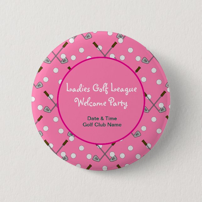 Macaron Rond 5 Cm Ladies Golf League Button (Devant)