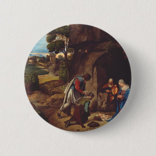 Macaron Rond 5 Cm L'Adoration des bergers par Giorgione