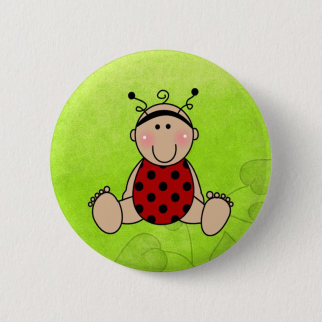 Macaron Rond 5 Cm Lady Bug Baby shower Fête Faveurs (Devant)