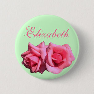 Macaron Rond 5 Cm Lady double rose chaud rose fleurs nom de fleur pi