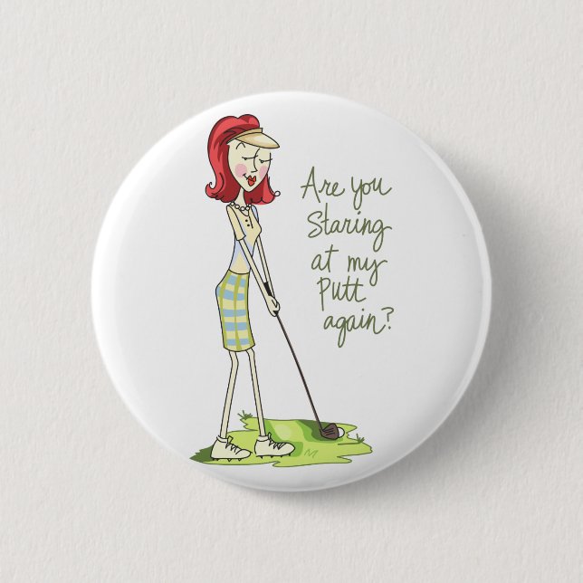 Macaron Rond 5 Cm Lady Golfer (Devant)