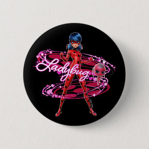 Macaron Rond 5 Cm Ladybug et Tikki Graphic