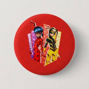 Macaron Rond 5 Cm Ladybug et Vesperia Graphic