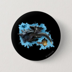 Macaron Rond 5 Cm Lagiacrus chassant le chasseur