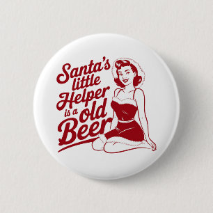Macaron Rond 5 Cm L'aide de Santa Snarky Noël Sarcasme 