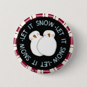 Macaron Rond 5 Cm Laisser la neige Tshirts et cadeaux de vacances
