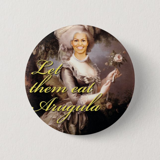 Macaron Rond 5 Cm Laissez-les manger l'arugula (Devant)
