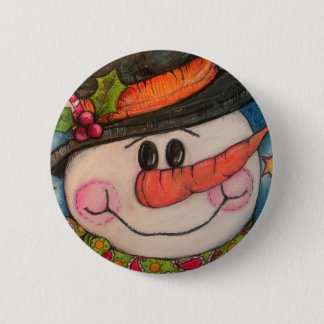 Macaron Rond 5 Cm Laissez lui neiger - bonhomme de neige givré