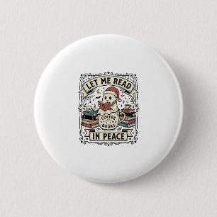 Macaron Rond 5 Cm Laissez-Moi Lire En Paix Fantôme Amateur De Livres