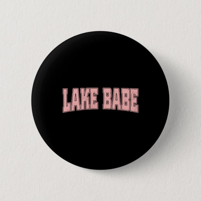 Macaron Rond 5 Cm Lake Babe Life Summer Vacation Beach  (Devant)