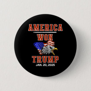 Macaron Rond 5 Cm L'Amérique A Gagné Trump, Nous, Le Peuple, En Avon