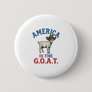 Macaron Rond 5 Cm L'Amérique Est La G.O.A.T Chemise de Cow-boy Patri
