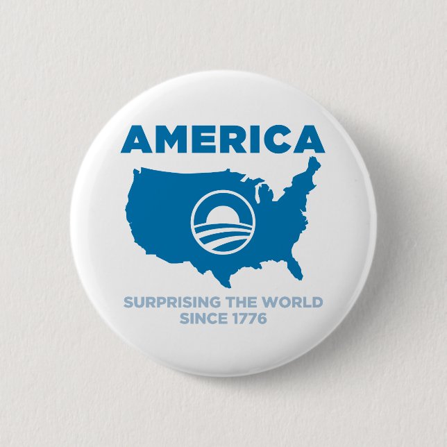 Macaron Rond 5 Cm L'Amérique Obama (Devant)