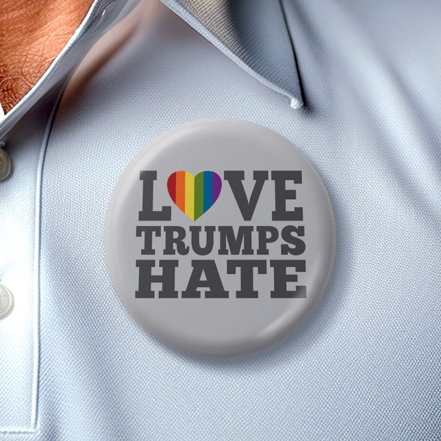 Macaron Rond 5 Cm L'amour domine la haine - Anti Donald Trump (Créateur téléchargé)