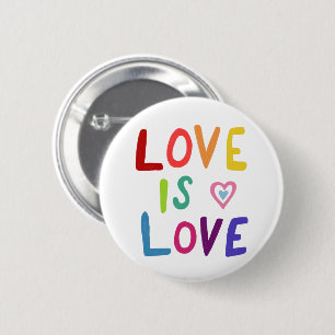 Macaron Rond 5 Cm L'AMOUR EST L'AMOUR Fierté coloré arc-en-ciel