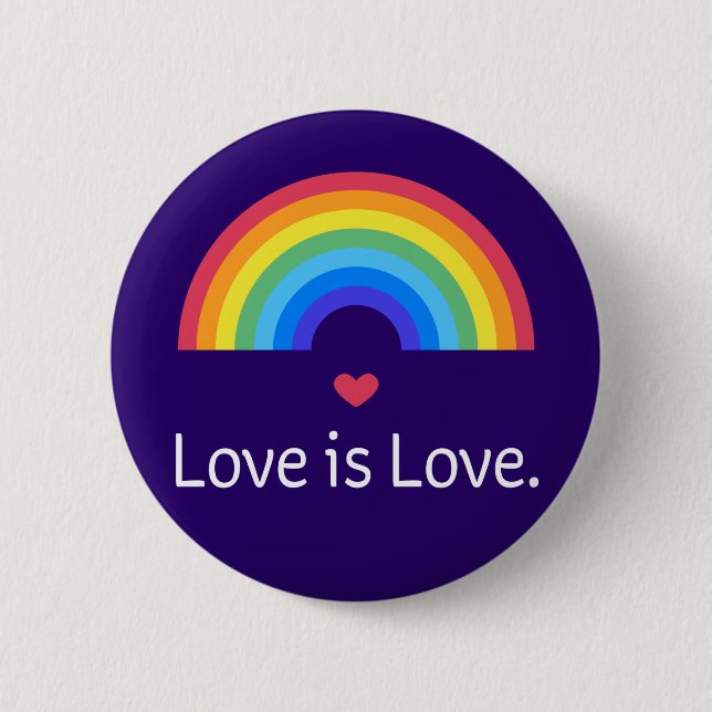 Macaron Rond 5 Cm L'amour est l'amour. LGBT+FIDE. Queer. (Devant)