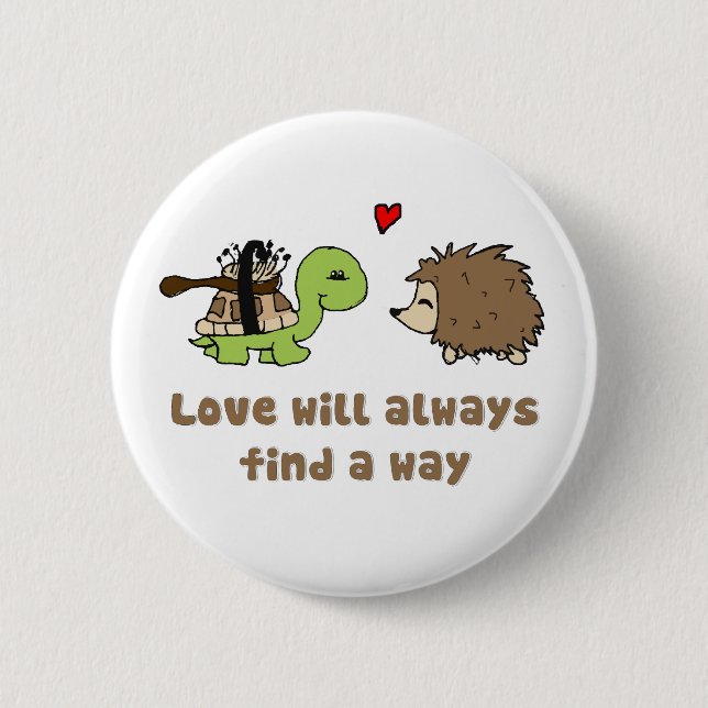 Macaron Rond 5 Cm L'amour trouvera toujours un moyen (Devant)