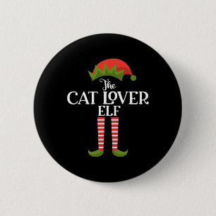 Macaron Rond 5 Cm L'Amoureux des chats Elf Xmas Funny Family Matchin