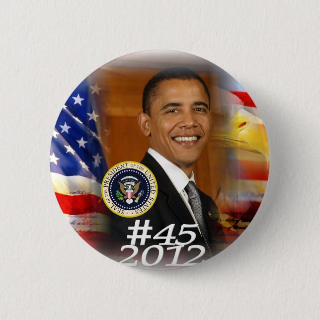 Macaron Rond 5 Cm Lancement de la campagne du président Obama 2012 (Devant)