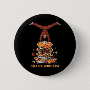 Macaron Rond 5 Cm Lancez Votre Fête Drôle de Thanksgiving Bigfoot Yo