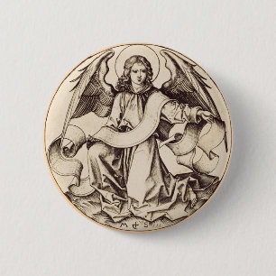 Macaron Rond 5 Cm L'Ange de saint Matthieu - Symbole de l'art raffin