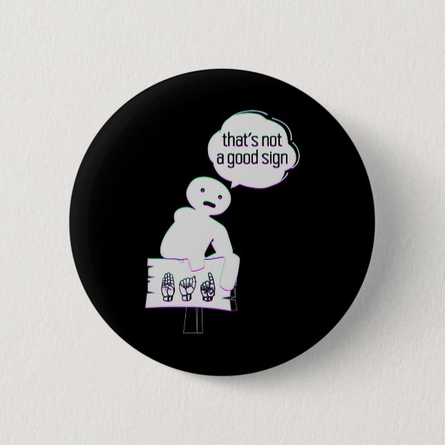 Macaron Rond 5 Cm Langue des signes ASL Amérique de la main Talking  (Devant)