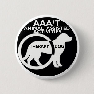 MACARON ROND 5 CM L'ANIMAL DE CHIEN DE THÉRAPIE A AIDÉ DES ACTIVITÉS