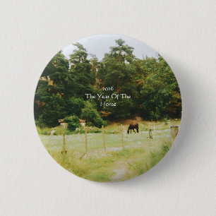 Macaron Rond 5 Cm L'Année du Cheval, 2026,
