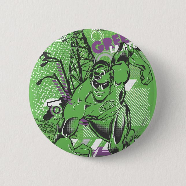 Macaron Rond 5 Cm Lanterne verte - affiche absurde de collage (Devant)