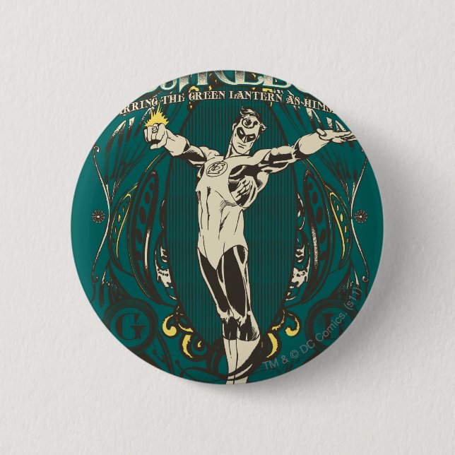 Macaron Rond 5 Cm Lanterne verte - affiche "courageuse" (Devant)