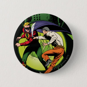 Macaron Rond 5 Cm Lanterne verte avec le cap dans le combat