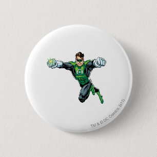 Macaron Rond 5 Cm Lanterne verte - comique, regardant en avant