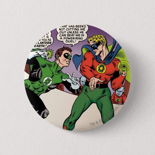 Macaron Rond 5 Cm Lanterne verte dans l'anneau (Devant)