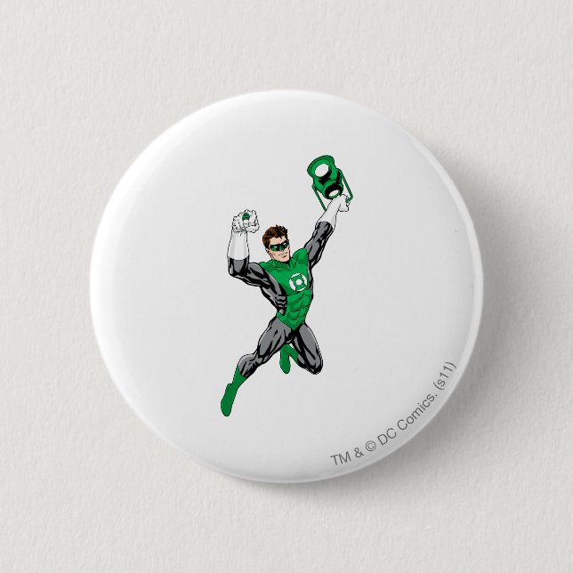 Macaron Rond 5 Cm Lanterne verte - entièrement rendue, avec la (Devant)