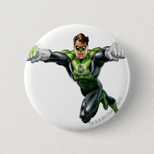 Macaron Rond 5 Cm Lanterne verte - entièrement rendue, regardant en