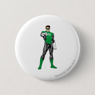 Macaron Rond 5 Cm Lanterne verte - entièrement rendue, se tenant