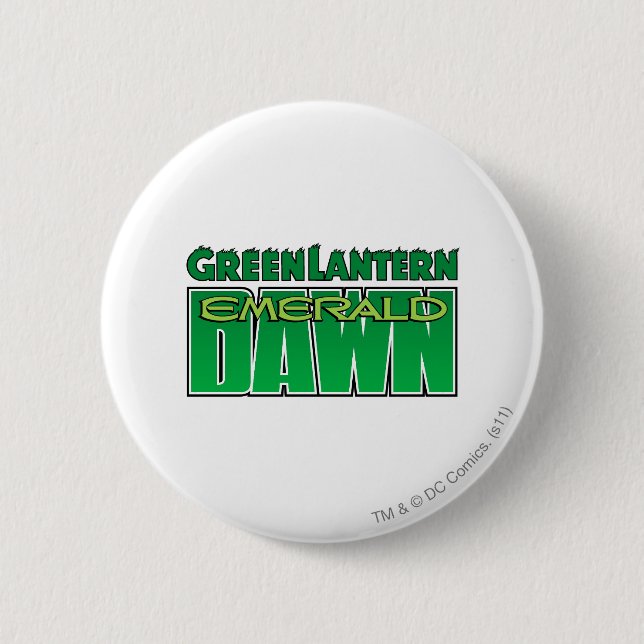 Macaron Rond 5 Cm Lanterne verte - logo vert d'aube (Devant)