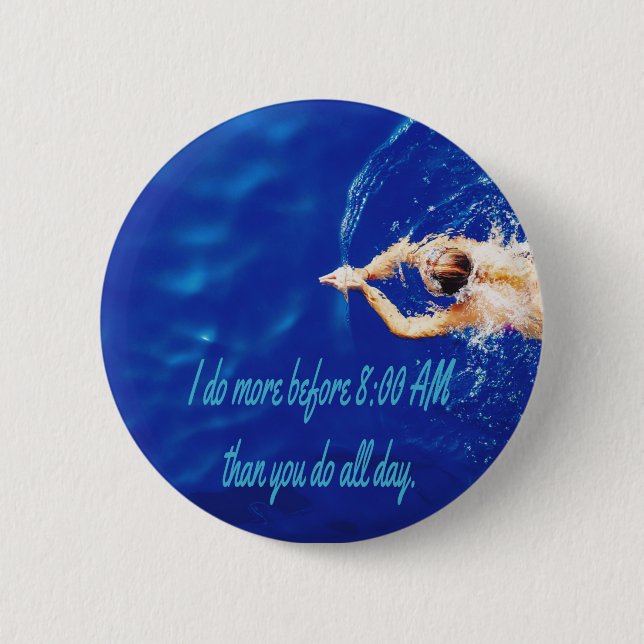 Macaron Rond 5 Cm Lap Swim Team Motivational Inspiration (Devant)
