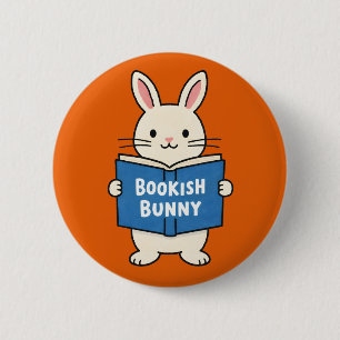 Macaron Rond 5 Cm Lapin Bibliophile lisant un livre Amoureux des liv