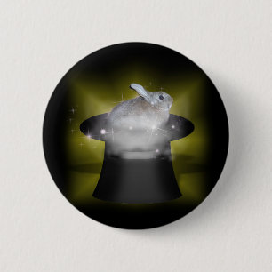 Macaron Rond 5 Cm Lapin dans le Casquette magique