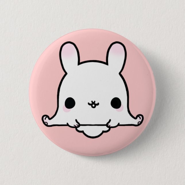 Macaron Rond 5 Cm Lapin de Kawaii (vous changez l'arrière - plan !) (Devant)