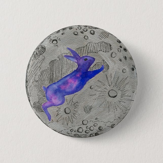 Macaron Rond 5 Cm Lapin de lune (Devant)