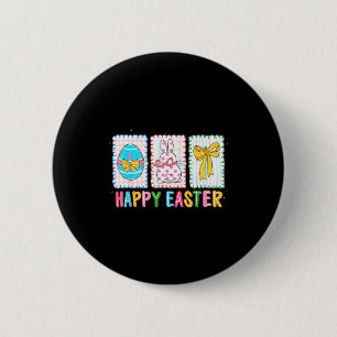 Macaron Rond 5 Cm Lapin de Pâques heureux oeuf drôle pour enfants ga