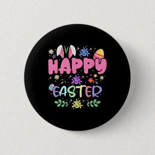 Macaron Rond 5 Cm Lapin de Pâques Joyeuses Printemps Œuf de Pâques P