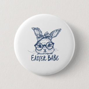 Macaron Rond 5 Cm Lapin de Pâques Joyeux Jour de Pâques