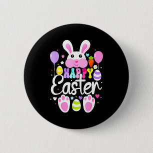 Macaron Rond 5 Cm Lapin de Pâques Joyeux Lapin Visage Drôle de Jour