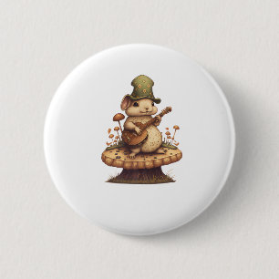 Macaron Rond 5 Cm Lapin Jouant Banjo Sur Le Lapin De Champignons Cot