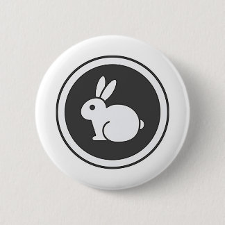 Macaron Rond 5 Cm Lapin noir et blanc