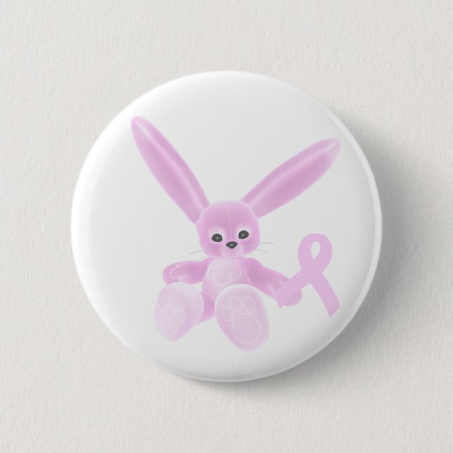 Macaron Rond 5 Cm Lapin rose de ruban (Devant)