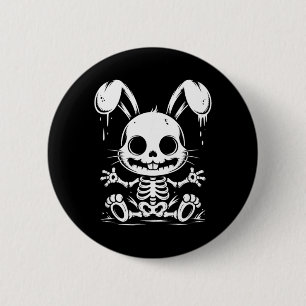 Macaron Rond 5 Cm Lapin squelette crâne Goth Grunge Horreur Alternat